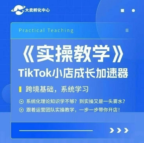 大卖家孵化中心TikTok实操课，TikTok小店成长加速器，跨境基础系统学习，一步一步带你开店-柚子资源网