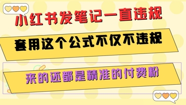 小红书发笔记一直违规，套用这个公式不仅不违规，来的还都是精准的付费粉-柚子资源网