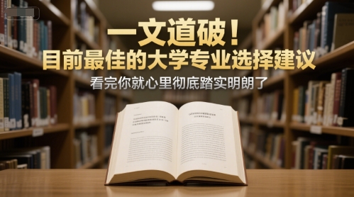 付费文章：一文道破！目前最佳的大学专业选择建议，看完你就心里彻底踏实明朗了-柚子资源网