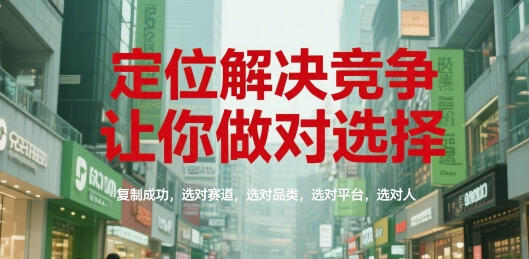 定位解决竞争，让你做对选择，复制成功，选对赛道，选对品类，选对平台，选对人-柚子资源网