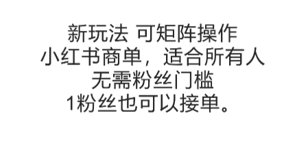 可矩阵操作，小红书商单新玩法，适合所有人，无需粉丝门槛，1粉丝也可以接单-柚子资源网