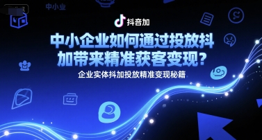 中小企业如何通过投放抖加带来精准获客变现？企业实体抖加投放精准变现秘籍-柚子资源网