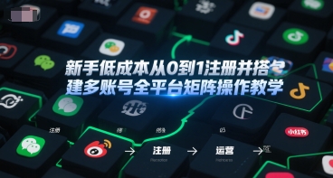 新手低成本从0到1注册并搭建多账号全平台矩阵操作教学，手机号-邮箱-IP-工具-柚子资源网