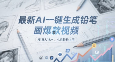最新AI一键生成铅笔画爆款视频，多平台分发，日入1k+，小白轻松上手【揭秘】-柚子资源网
