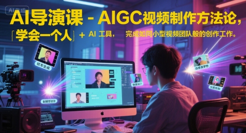 AI导演课-AIGC视频制作方法论，学会一个人+AI工具，完成如同小型视频团队般的创作工作，实现导演梦-柚子资源网