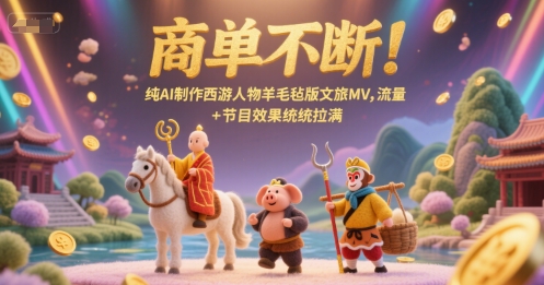 商单不断！纯AI制作西游人物羊毛毡版文旅MV，流量+节目效果统统拉满-柚子资源网