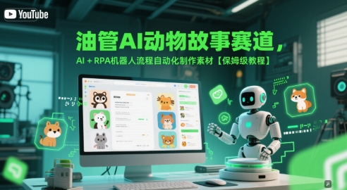 油管AI动物故事赛道，AI+RPA机器人流程自动化制作素材【保姆级教程】-柚子资源网