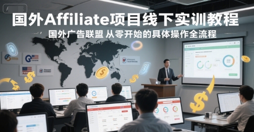 国外Affiliate项目线下实训教程，国外广告联盟从零开始的具体操作全流程-柚子资源网