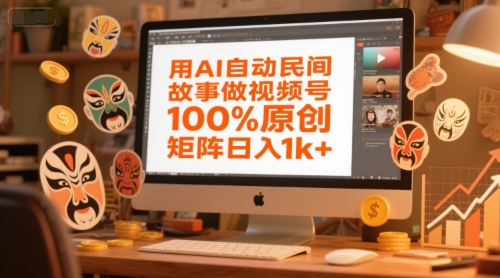 用AI自动民间故事做视频号，100%原创，矩阵日入1k+-柚子资源网