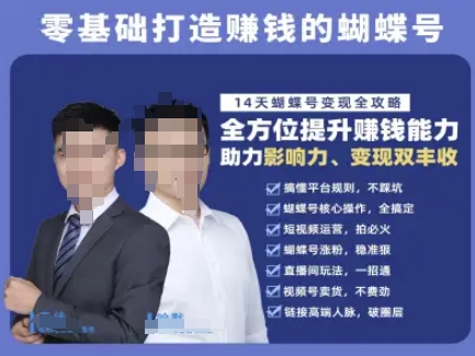 蝴蝶号专栏-视频号运营教程，零基础打造挣钱的蝴蝶号，14天蝴蝶号变现全攻略-柚子资源网