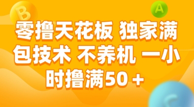 零撸天花板，独家满包技术，不用养机，一小时撸满50+，收益稳定【揭秘】-柚子资源网