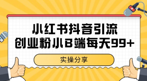 小红书抖音创业粉，小B端粉自热日引99+的一个玩法【揭秘】-柚子资源网