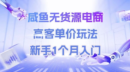咸鱼无货源电商，高客单价玩法，新手1个月入门-柚子资源网