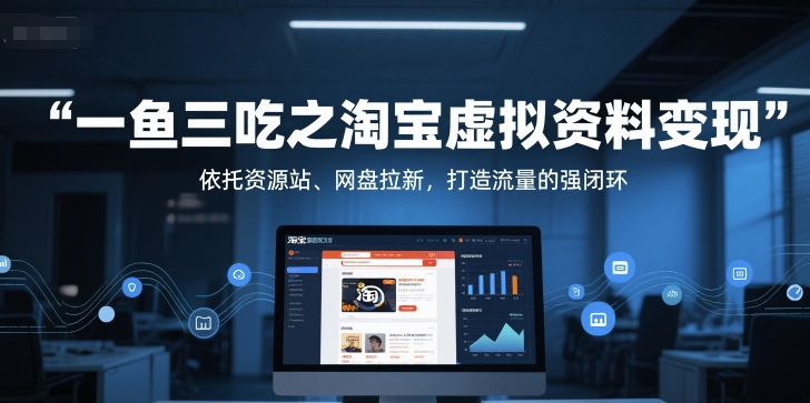 一鱼三吃之淘宝虚拟资料变现，依托资源站、网盘拉新，打造流量的强闭环-柚子资源网