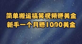 简单搬运搞笑视频挣美金，新手一个月入1k美金-柚子资源网