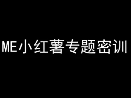 ME小红薯专题密训-小红书电商教程-柚子资源网