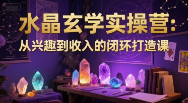 水晶玄学实操营：从兴趣到收入的闭环打造课-柚子资源网