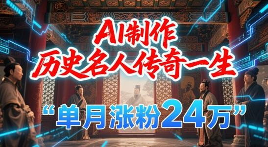 暴力起号！用AI制作历史名人传奇一生，单月涨粉24W，涨粉+变现赛道黑马来了-柚子资源网