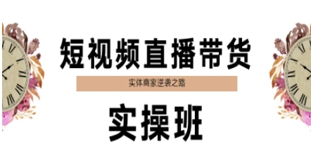 短视频直播带货实操班，实体商家逆袭之路-柚子资源网