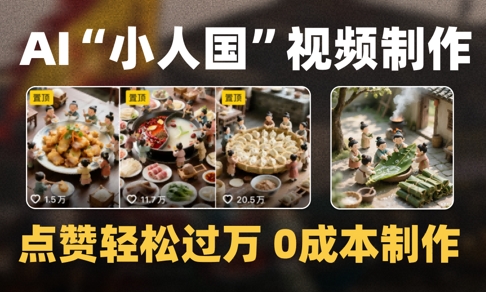 爆款1000W+播放微缩景观迷你小人国AI视频0成本制作全流程教学-柚子资源网