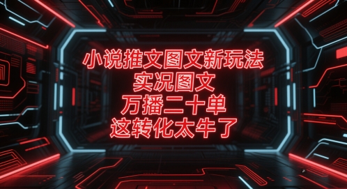 小说推文图文新玩法，实况图文，万播二十单，这转化太牛了！-柚子资源网