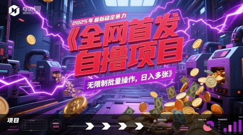 全网首发，2025年最新稳定暴力全自动自撸项目，无限制批量操作，日入多张【揭秘】-柚子资源网