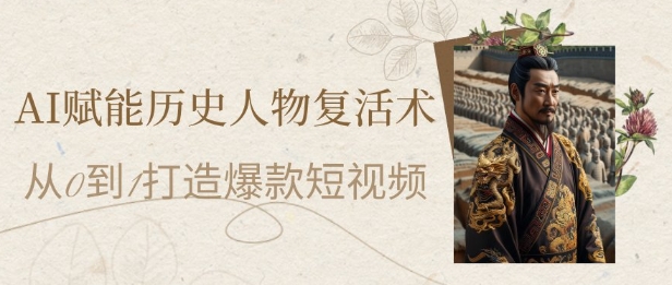 AI赋能历史人物复活术：从0到1打造爆款短视频，7天涨粉10W，小白也能月入过1W-柚子资源网
