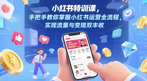 小红书特训课，手把手教你掌握小红书运营全流程，实现流量与变现双丰收-柚子资源网
