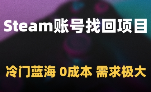 Steam账号找回项目，冷门蓝海，0成本，需求极大-柚子资源网