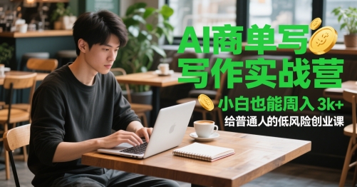 AI商单写作实战营，小白也能周入3k+，给普通人的低风险创业课-柚子资源网
