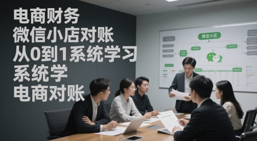 电商财务微信小店对账，从0到1系统学习电商对账-柚子资源网