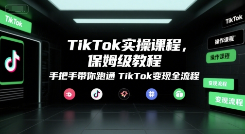 TikTok实操课程，保姆级教程，手把手带你跑通TikTok变现全流程-柚子资源网