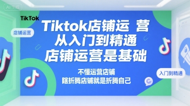 Tiktok店铺运营从入门到精通，店铺运营是基础，不懂运营店铺，瞎折腾店铺就是折腾自己-柚子资源网