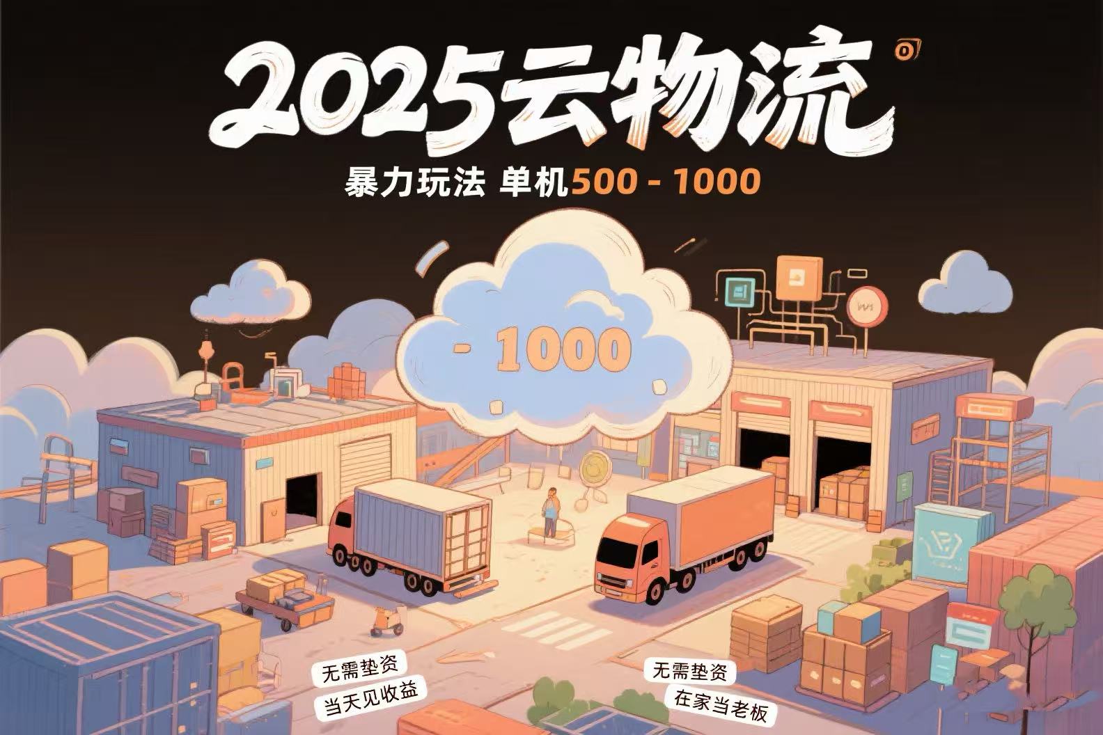 云物流赚差价，项目纯利润500~1000，无需垫资，当天到账。不需要有车，…-柚子资源网