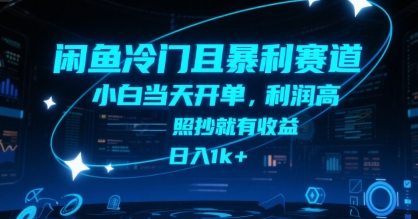 闲鱼冷门且暴利赛道，小白当天开单，利润高，照抄就有收益，日入1k+【揭秘】-柚子资源网