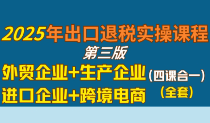 崔sir·出口退税实操-外贸企业+生产企业+跨境电商+进口企业(四课合一)-柚子资源网