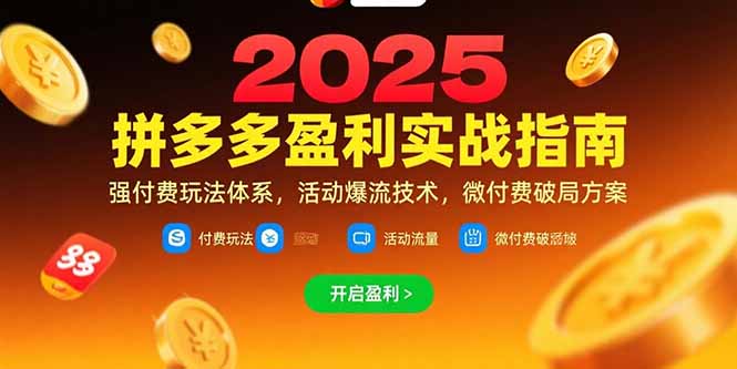 拼多多盈利实战指南，强付费玩法，活动爆流技术，微付费破局方案(更新7月-柚子资源网