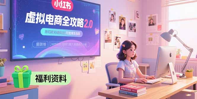 虚拟电商全攻略2.0，开店选品实操流程，账号定位、货源发布、笔记发布技巧-柚子资源网