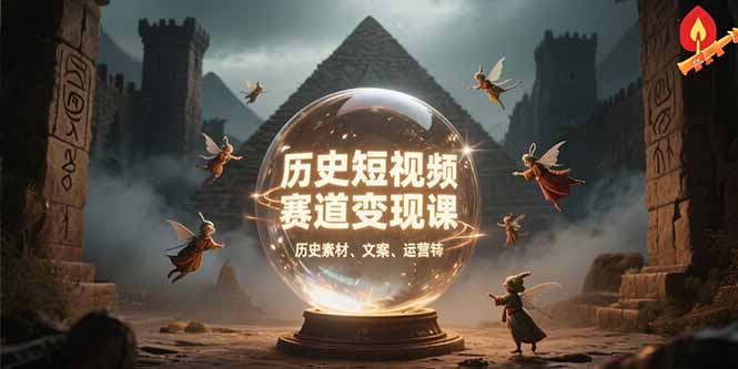 历史短视频赛道变现课，百集素材库应用，文案剪辑技巧，账号运营全案-柚子资源网