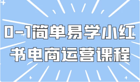 0-1简单易学小红书电商运营课程-柚子资源网