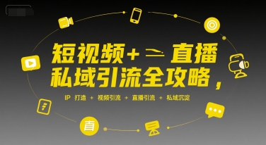 短视频+直播私域引流全攻略，IP打造+视频引流+直播引流+私域沉淀-柚子资源网