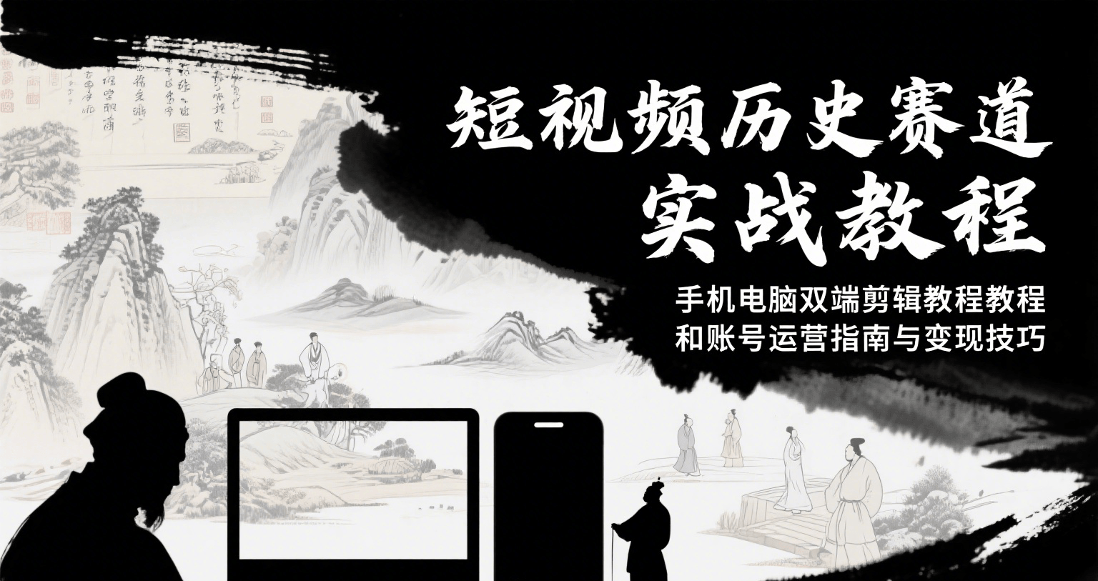 短视频历史赛道实战教程，手机电脑双端剪辑教程和账号运营指南与变现技巧-柚子资源网