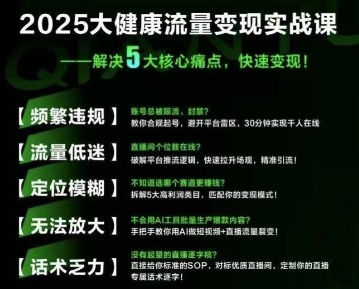 大健康流量全域新增长8.0，三月底线下课视频，大健康万亿蓝海，从类目突围到模式迭代-柚子资源网