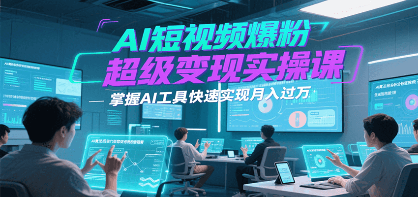 AI短视频爆粉超级变现实操课，掌握AI工具快速实现月入过万-柚子资源网