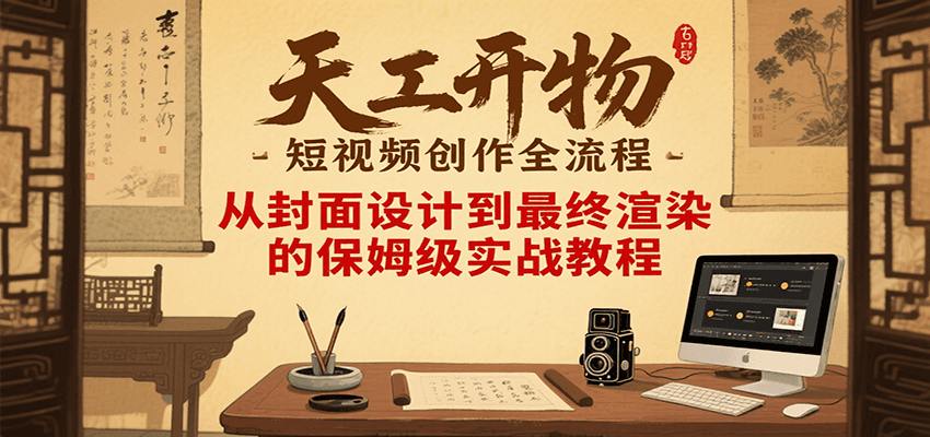 天工开物短视频创作全流程，从封面设计到最终渲染的保姆级实战教程-柚子资源网