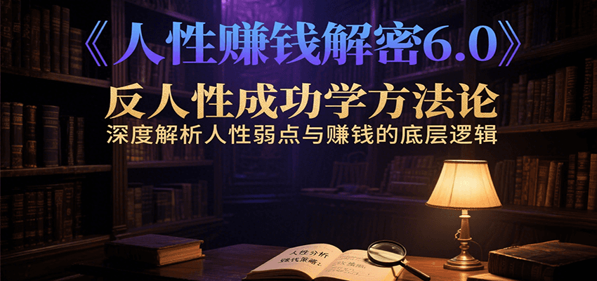 人性赚钱解密6.0，反人性成功学方法论，深度解析人性弱点与赚钱的底层逻辑-柚子资源网