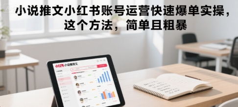 小说推文小红书账号运营快速爆单实操，这个方法，简单且粗暴-柚子资源网
