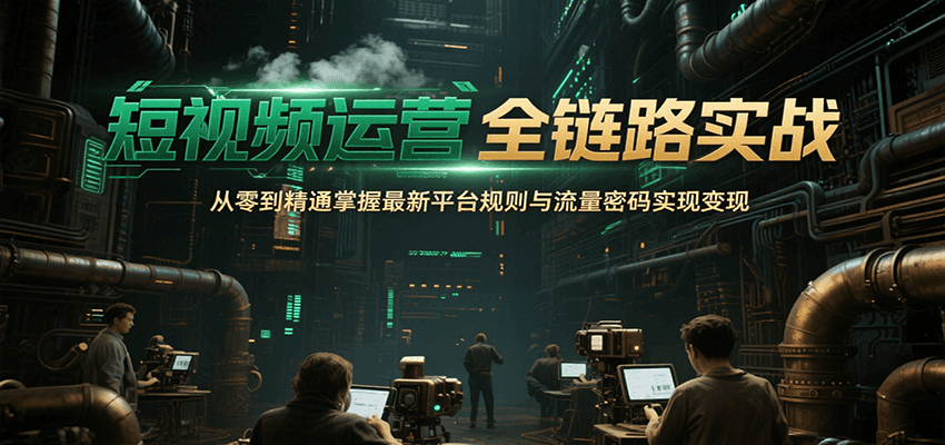 短视频运营全链路实战，从零到精通掌握最新平台规则与流量密码实现变现-柚子资源网