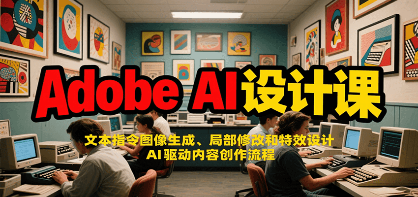 AdobeAI设计课：文本指令图像生成、局部修改和特效设计，AI驱动内容创作流程-柚子资源网