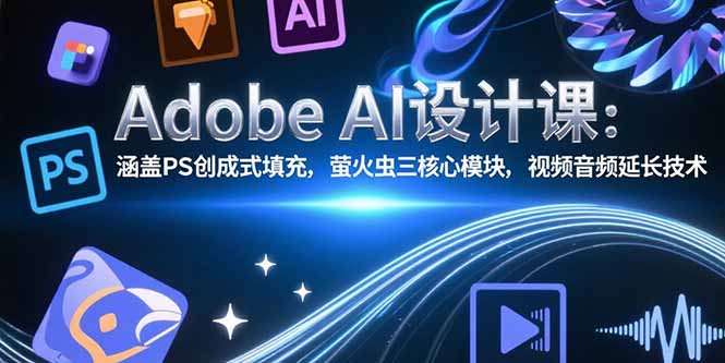 AdobeAI设计课：涵盖PS创成式填充，萤火虫三核心模块，视频音频延长技术-柚子资源网